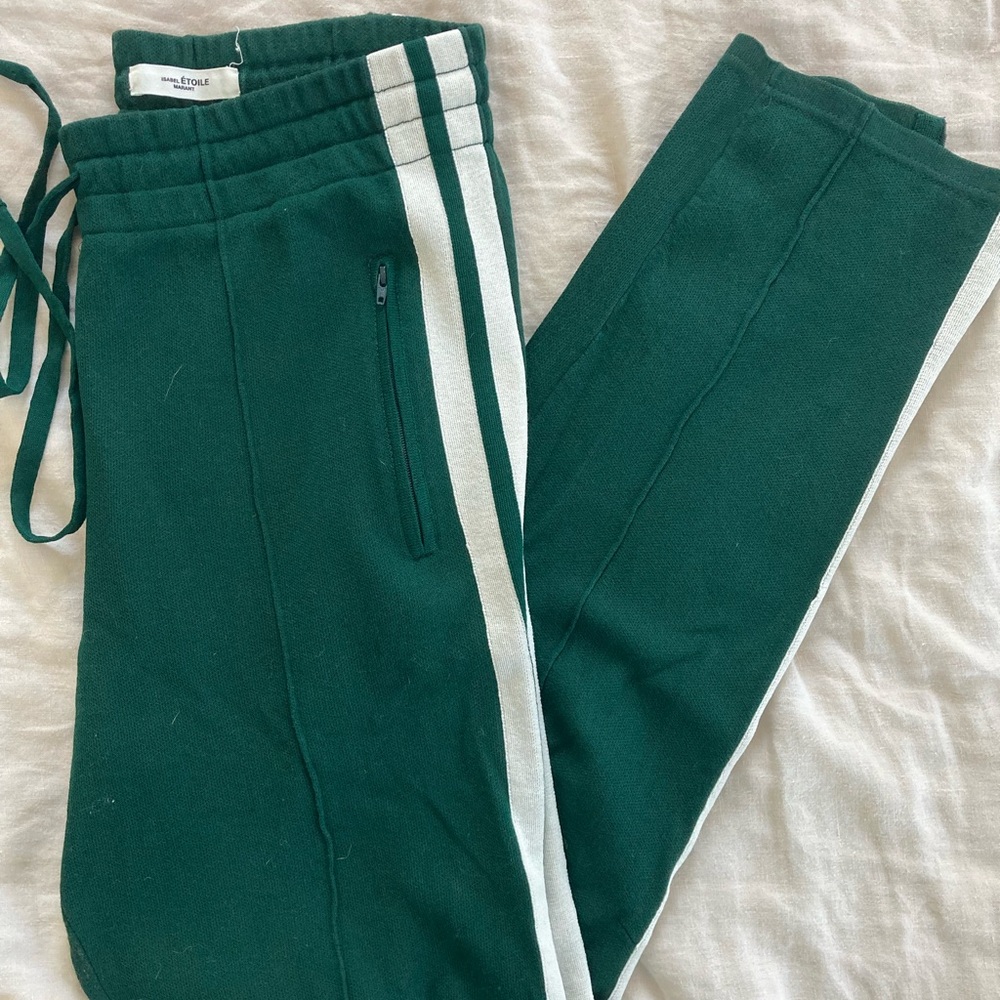 Isabel Marant Étoile Green Striped Dario Track Pants